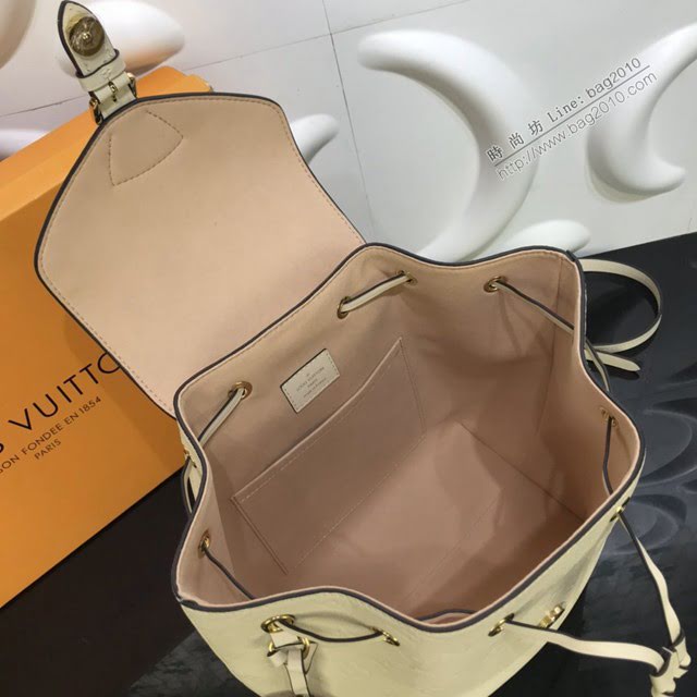 LV包包 LV新款雙肩包 M45397 奶油白壓紋牛皮 Montsouris雙肩包 LV女士雙肩後背包  ydh3762